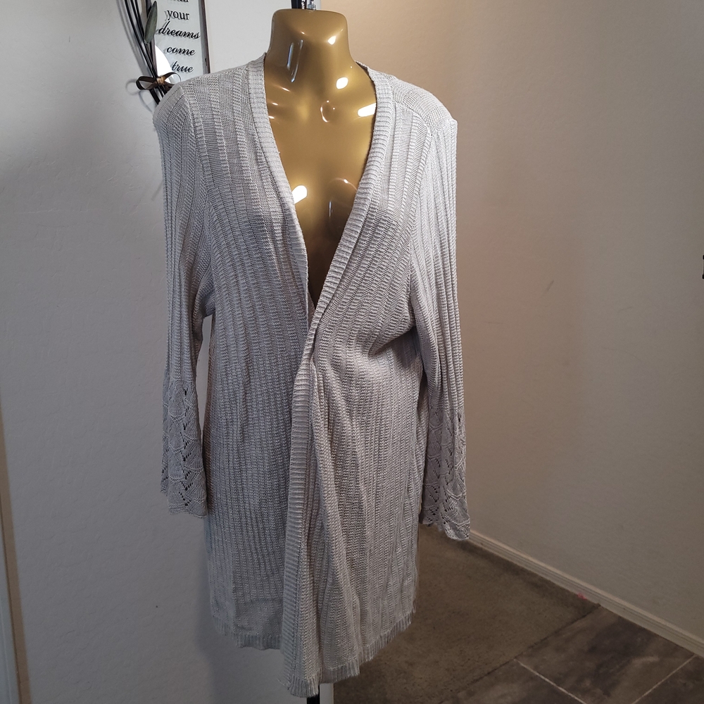 Torrid Gray Open-Front Cardigan Sz 2 45% Rayon